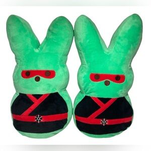 Lot - 2 Peeps Dress Up Ninja Bunny Rabbit 13" Plush Stuffed Animal Green 2024